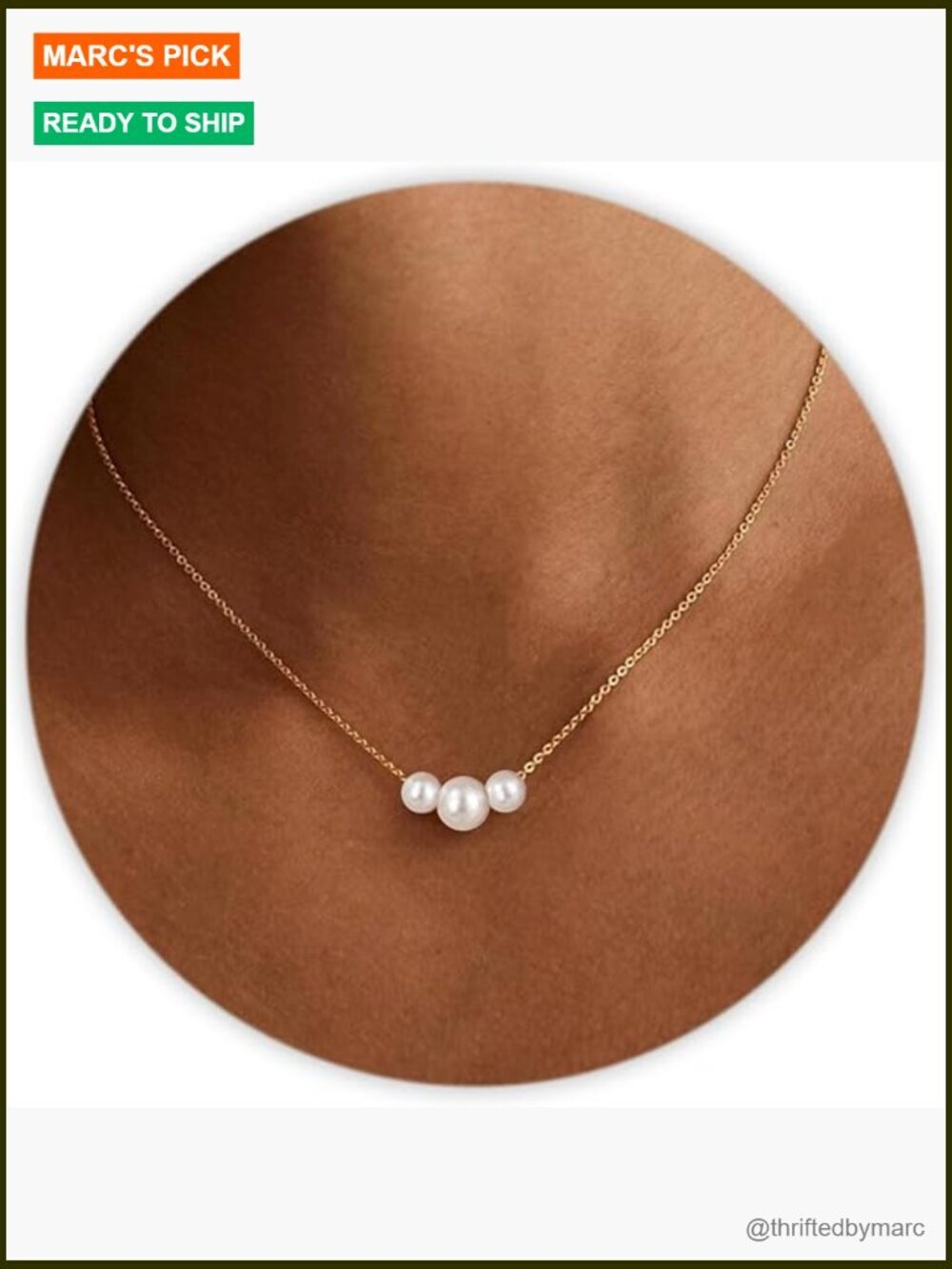 3 Pearl Daisy Choker Necklace for Women Gold Stainless Steel Layering Gift